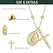 Gold Cross Necklace for Women - 14k Gold Plated Virgin Mary Pendant Necklaces,Non Tarnish Golden Cubic Zirconia Catholic Virgen de Guadalupe Crucifix Jewelry,Religious Faith Baptism Gift for Her