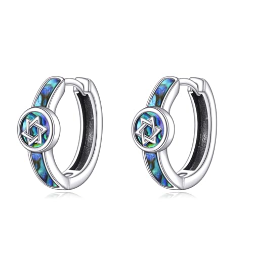 925 Sterling Silver Star of David Earrings Hoop Leverback Earrings for Women Jewish Jewelry Gifts