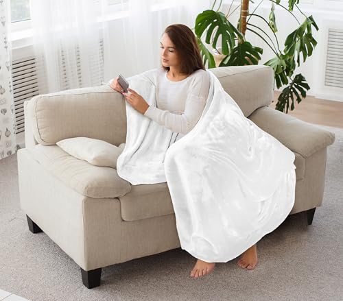 Miniatura 5 de Utopia Bedding Manta Polar. Manta Ligera Para La Cama, El Sofá O El Sillón. Adecuada Para Todas Las Estaciones 152x127 Cm, Blanco