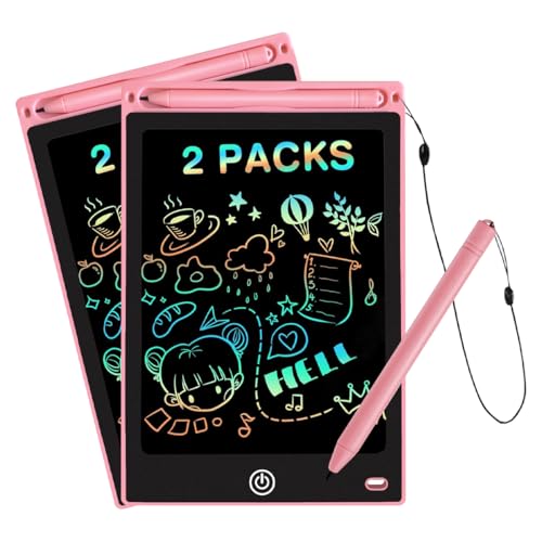 2個セット お絵描きボード 繰り返し使える 電子メモパッド モンテッソーリ 知育玩具 おもちゃ 3歳・4歳・5歳 男女対応 誕生日/クリスマスプレゼント ピンク
