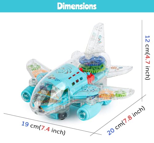Image of Zest 4 Toyz Musical Aeroplane Toy for Kids with Lights & Sound Toy Bump & Go Action Gear Plane Toy Musical Toy for Kids Toys for Boys & Girls (Pack of 1) Battery Included