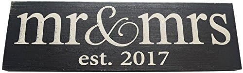 Local Artist Mr and Mrs Est 2017 Wooden Sign for Wedding Perfect Wall Decor for Master Bedroom