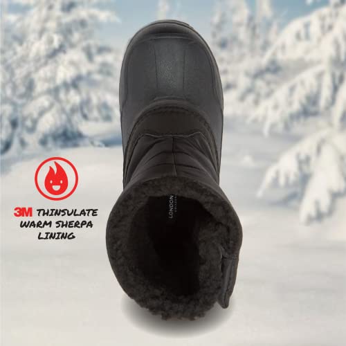 London Fog Jett Snow Boots For Kids - Insulated Winter Snow Boots For Boys And Girls - Black, 1 Little Kid #TOP3