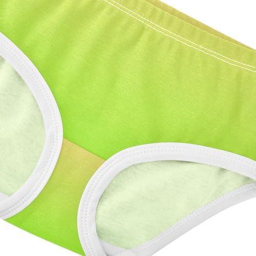 Joisal Girls Underwear Toddlers 2t Cotton Panties Little Girl Stylish Briefs Kids Undies Yellow Green Gradient4