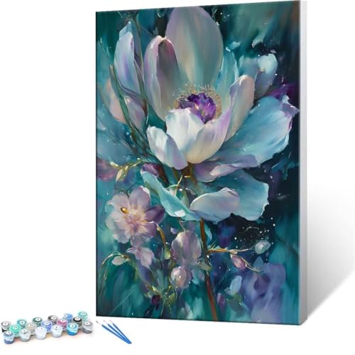Dream Flower Kit de Pintura por Números para Adultos en Lienzo con Pigmento Acrílico, cuadros de lienzo para principiantes y adultos Pintura al Óleo DIY para Decoración del Hogar 60x80cm D-238