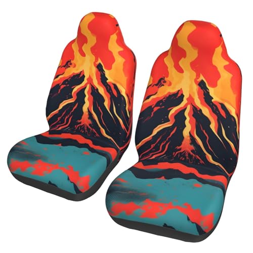 Housse de protection de siège auto universelle antidérapante motif volcan x2
