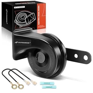 A-Premium Snail Horn High Universal Electric Horn – 12V 110dB – Compatible with most Passenger Cars, Commercial/Off-Road Vehicles, Gas Cars, Electric Cars, Motorcycles & Trucks, 80 mm