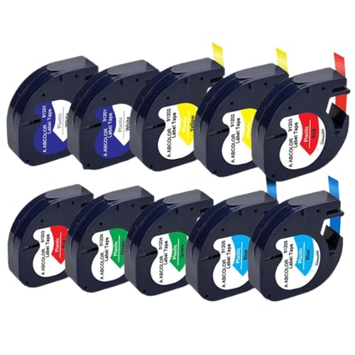 5/10pk 91201 91202 12267 12mm���x���e�[�v91222 91322 91200 91203 LT-100H�X�^�C���̃��x�����[�J�[�ƌ݊���(10PK Mixed Color)