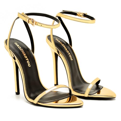 Womens Strappy Lace Up Heels Sexy Stiletto High Heeled Open Toe Strap Summer Dress Shoes - Main Image