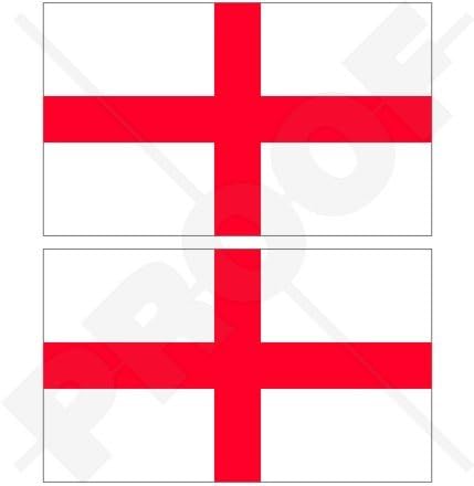 England English Flag St George's Cross Britain UK 4.3" (110mm) Vinyl Bumper Stickers, Decals x2
