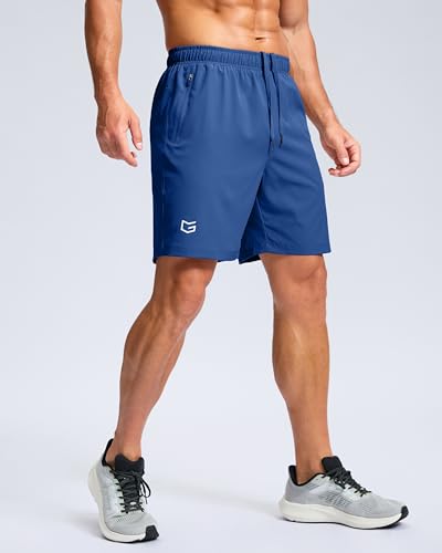 Image of G Gradual Men's Athletic Running Shorts with Zipper Pockets Quick Dry 7 inch / 5 inch / 9 inch Workout Gym Shorts for Basketball Hiking