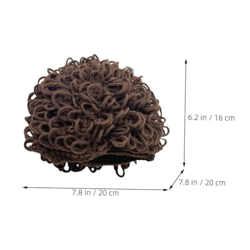 Cute Yarn Wig Hat for Boys and Girls Soft Woolen Cap for Boys and Girls Adorable Knitted Beanie for Outdoor Fun and Parties Recommended for Ages Brown2