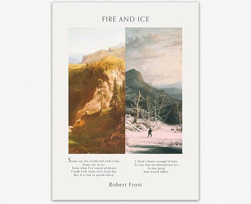 Affiche d'art poème Robert Frost pour décorer un bureau ou un salon moderne