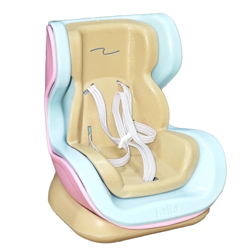 Car Seat for Dolls Compatible with Pop Mart/Labubu – Clip Ventilation & Desk Stand with Magnetic Base, for 10-17 cm Soft Toys, Car Decoration and Collector's Accessory (Apricot)