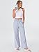 ANRABESS Women's Striped Gingham Pants 2025 Fall Pajama Lounge Boxer Pants Casual Wide Leg Drawstring PJ Bottoms Trousers﻿ Blue White Stripe Small