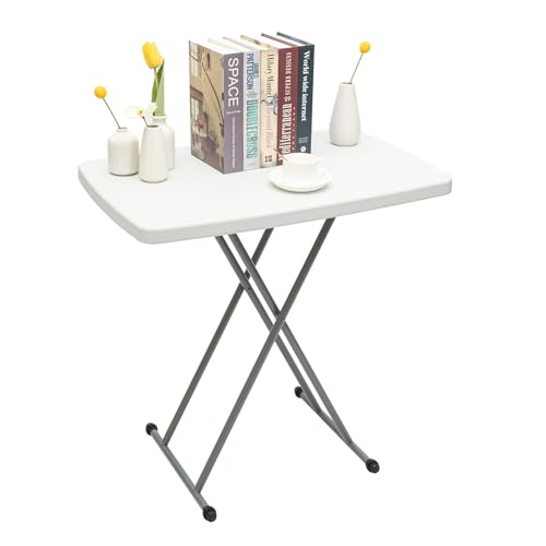 Adjustable Folding Table, Folding TV Tray for Eating, Foldable TV Trays with 110 Pounds Load Capacity, Foldable TV Dinner Tray Table, Portable Dinner/Snack Side Table, Small and Easy to Move