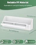 Pawfly 2 Pack Bird Feeder for Cage Hanging Plastic Feeder with Hooks Water Dispenser with Perches Bird Water Feeder for Cage Parrot Food Bowl for Parakeet Cockatiel Canary