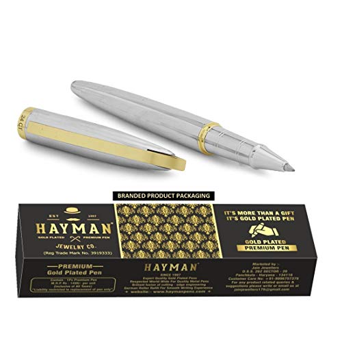 HAYMAN 24 CT Gold Plated Designer Roller Ball Pen (P-12)