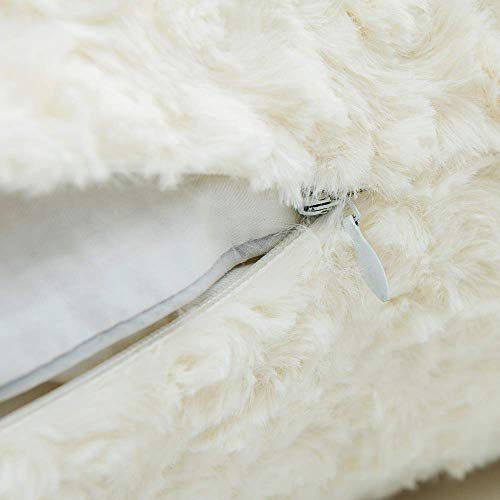 Lananas Luxury Soft Plush Faux Fur Throw Pillow Covers For Couch Decorative Mongolian Fur Throw Pillow Covers Pack Of 2 (18"X 18", Pearl White) #TOP6