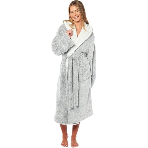 BLOOM BLENDS Women's Plush Fleece Bathrobe Cover