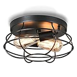 💡 【Base E27 Estándar】 -- Esta lámpara de techo viene con una base E27 estándar de 2 piezas, compatible con cualquier bombilla de base E27 (Máx. 40W), como bombilla LED / CFL, bombilla Edison... (bombilla no incluido). La luz del techo en sí no es regulable, pero admite bombillas regulables con un interruptor de luz de encendido / apagado regulable.
