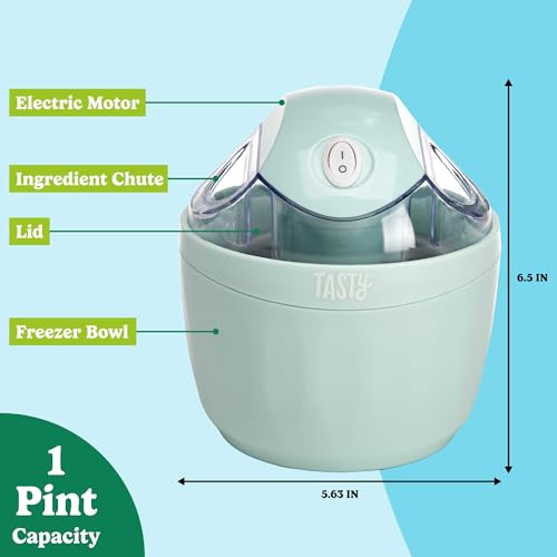 Tasty Mini Ice Cream Maker, Make Ice Cream, Sorbet, Frozen Yogurt, Gelato, Desserts, Quick Results, Single-Serve, Aqua