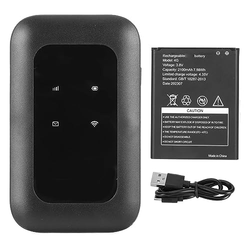 Image of Septpenta 4G WiFi Router, 4G Wireless Router 10 Devices Share 2100mAh Battery, LED Smart Screen, Compact Slim Wireless 4G Network Router for Phone Computer