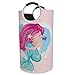 Cesto Portabiancheria Grande 50L con Manico, Sirena Ragazza Cesto Biancheria Pieghevole, Cesto Biancheria Sporca, Cesta Porta Giocattoli