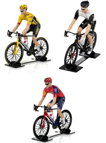 OPO 10 - Lot de 3 Figurines Coureurs Cyclistes Tour de France 2023 - Compatible avec SOLIDO 1/18 -...