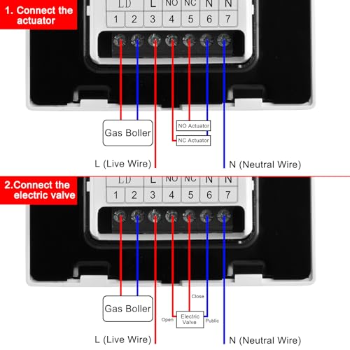 Heschen Digitaler Fußbodenheizungs-Thermostat, Fußbodenheizungs-Thermostat, Temperaturregler-Heizung, HS-C505, 5 + 2/6 + 1/7 programmierbarer Regler 3A, gehärtetes Glas