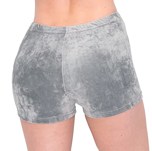 Image of ALWAYS Women's Velvet Pajama Shorts - Premium Soft Fluffy Plush Sexy Lounge PJ Short Bottoms Pants Grey S