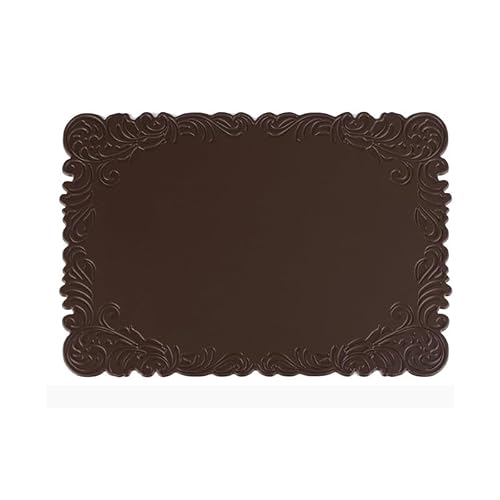 Dkiugl Rosso Retro Embossed Leather Placemats Heat Insulation Waterproof Coasters Western Food Table Mats