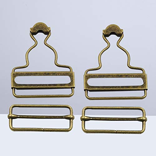 Artibetter Overall Buckles Bib Pants Suspenders Adjustable Buckle Slider Bronze #TOP2