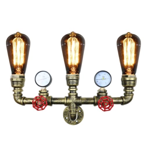 PUPERY Retro Wall lamp Retro Industrial Steampunk Wall Sconce, Water
