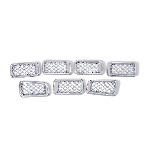 Kadore Chrome Front Grille Grill Insert Cover Frame Trims For Jeep Compass 2011 2012 2013 2014 2015 7Pcs/Set #TOP1