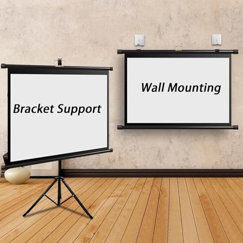 Pantalla portátil manual para proyector 72" 4:3 con trípode miniatura 2