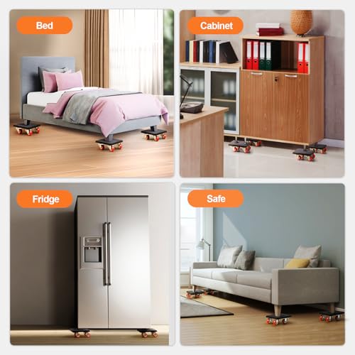 9 Stück Möbel Transportrollen Set mit Lastenheber für Umzug Schwere Möbel 400KG Rollen für Möbelheber,360 Grad drehbar RadsMöbelrollen Schwerlast mit möbelroller transportroller