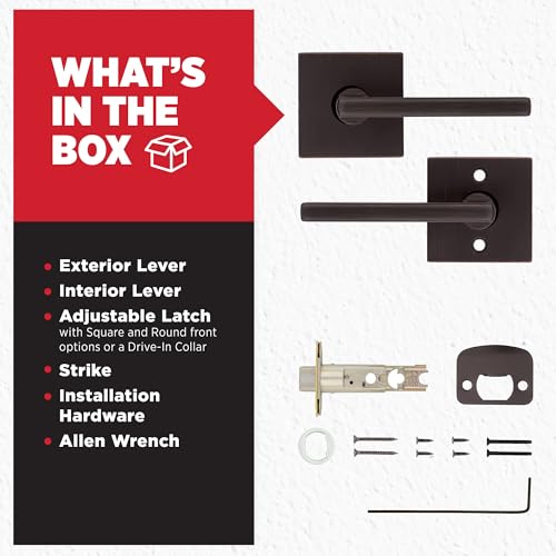 Kwikset 720HFLSQT-11P Halifax Interior Passage Door Handle, Lever For Closet And Hallway Doors, Reversible Non-Locking Handle Lever, Venetian Bronze thumb #5