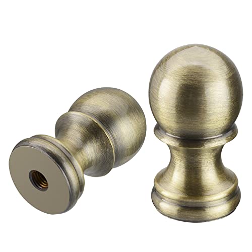 Image of Aspen Creative 24056-07-2, Lamp Finial For Lamp Shade /Antique Brass Finish, 1-3 /4 inch Height, Set of 2