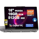 Lenovo Yoga 7 2-in-1 Laptop 16' WUXGA IPS Touch AMD 8-core Ryzen 7 8840HS (i7-12700H) 16GB RAM 512GB SSD for Creator Designer Business Professional Win11Pro ICP Hub w/Copilot AI PC