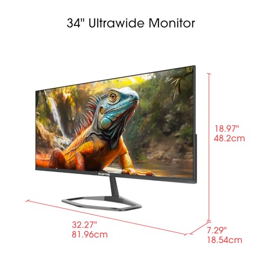 Sceptre New IPS 34-inch Prime Monitor 3440 x 1440 up to 115Hz 103% sRGB DisplayPort HDMI Build-in Speakers, Machine Black 2026 (E345W Series) image 6