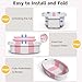 Collapsible Baby Bathtub for Newborn to Toddler 0-36 Months,Spacious Foldable Infant Bath Tub with Thermometer,Cushion & Drain Hole,Portable Travel Tub, Baby Shower Gift Pink