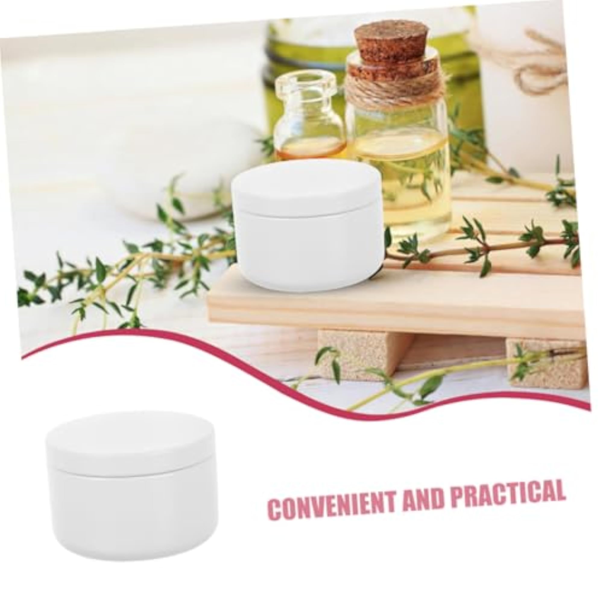 6pcs White Aluminum Round Tins with Lids