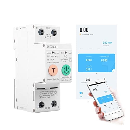 Probador de medidor de energía digital Monofásico TUYA DIN RAIL WIFI Medidor de energía inteligente Protección de fugas KWH Meter Wattmeter Control de voz Alexa Monitoreo de uso de electricidad Cover