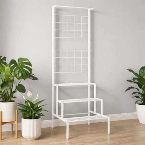 Image of Giore 4-Tier Plant Stand with Premium White Finish, Large Indoor & Outdoor Living Room, Balcony & Patio, Flower Pot Display Shelf, Home Dcor, Plant stand For Balcony