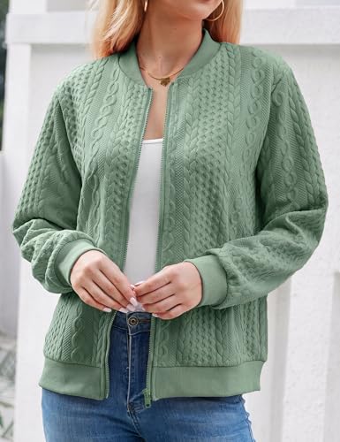 Image of Larmliss Women's Zip Up Cardigan Sweater Hoodies Long Sleeve Jacket Crewneck Casual Outerwear Spring Fall Trendy Coat Outfits