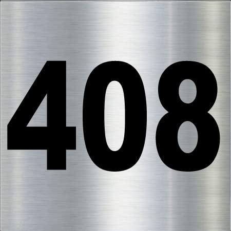 Number Plate 408 Room, Door No,Rack Numbers Warehouse, Steel Brushed Type Color Acrylic Board with PVC Waterproof Black Sticker | Wall Stickers-image-9