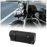 EWOJUYE Motorcycle Handlebar Bag,Waterproof Leather Motorcycle Fork Bag with Adjustable Mounting Straps for...