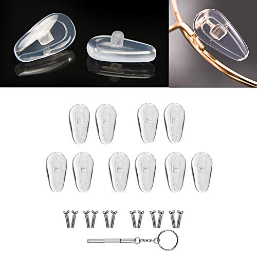 Eyeglass Nose Pads Screw-in Repair Kit Anti-Slip Soft Silicone Air Chamber Bag Glasses Pieces with Screws and Screwdriver Sunglasses