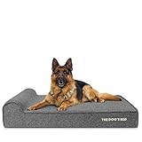 The Dog’s Bed Orthopedic Headrest Dog Bed XL Linen Grey, Memory Foam, Pain Relief for Arthritis, Hip & Elbow Dysplasia, Post Surgery, Lameness, Waterproof Washable Cover